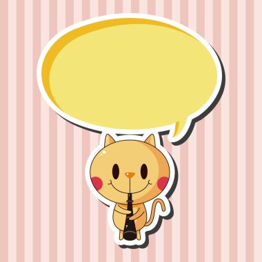 hayvan kedi enstrüman çizgi film Tema öğeleri oynarken