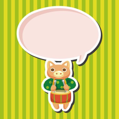 hayvan domuz enstrüman çizgi film Tema öğeleri oynarken