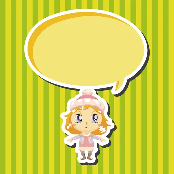 Chica chica de dibujos animados elementos temáticos — Vector de stock