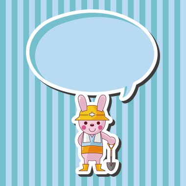 dierlijke werknemer cartoon thema-elementen