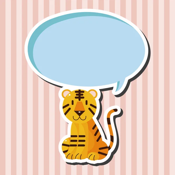 Animales tigre dibujos animados elementos temáticos — Vector de stock