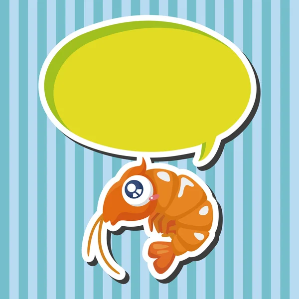 Animali marini gamberetti elementi a tema cartone animato — Vettoriale Stock