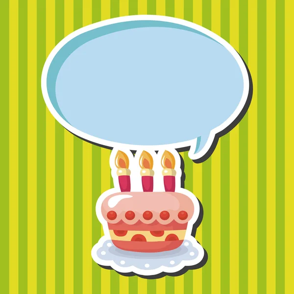 Cumpleaños decoración pastel tema elementos — Vector de stock