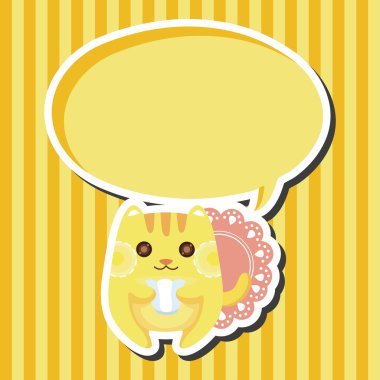 öğleden sonra çay Tema öğeleri olan hayvan kedi