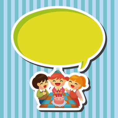 insanlar doğum günü Tema öğeleri kutlamak