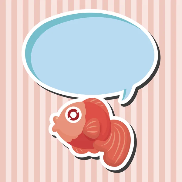 Animali marini pesci cartoni animati elementi a tema — Vettoriale Stock