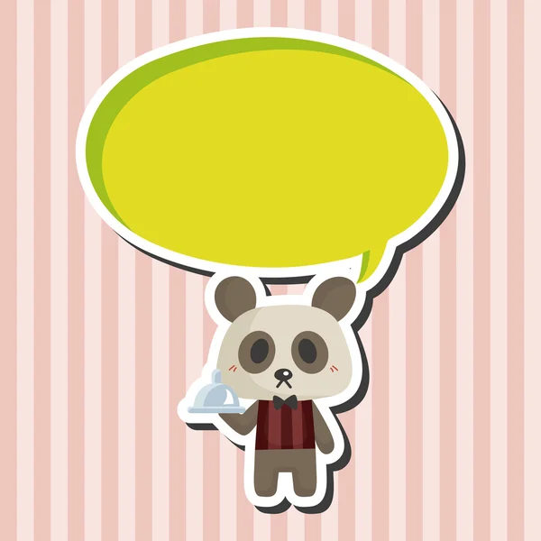 Animales panda camarero dibujos animados elementos temáticos — Vector de stock