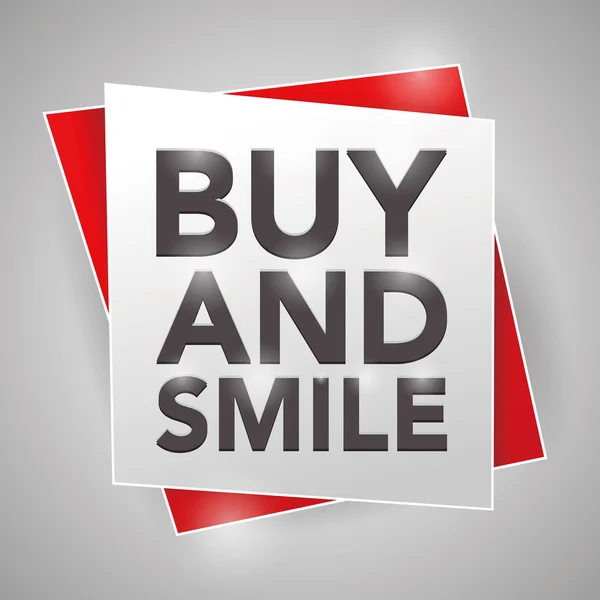 Köpa och leende, affisch designelement — Stock vektor