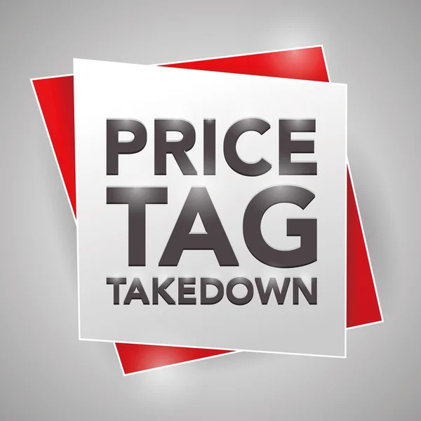 PRICE-TAG TAKEDOWN, elemento de diseño de póster — Archivo Imágenes Vectoriales