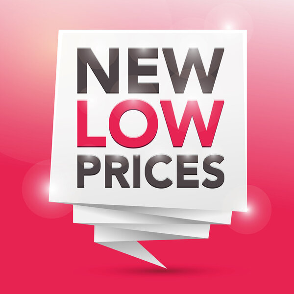NEW LOW PRICES!, poster design element