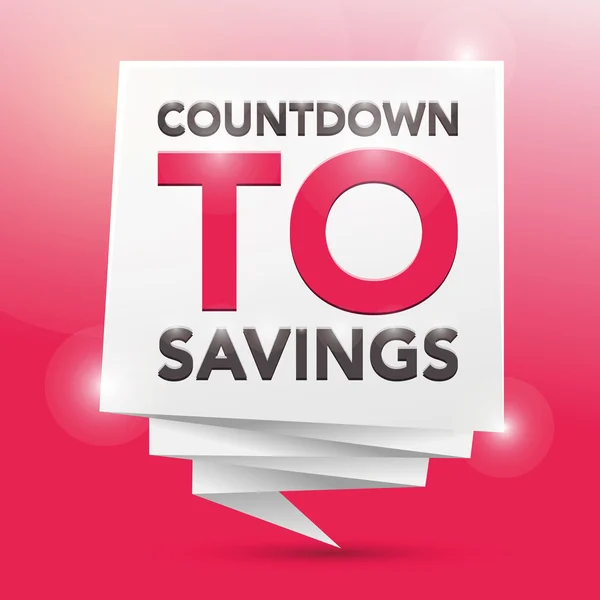 COUNTDOWN TO SAVINGS, elemento de design de cartaz — Vetor de Stock