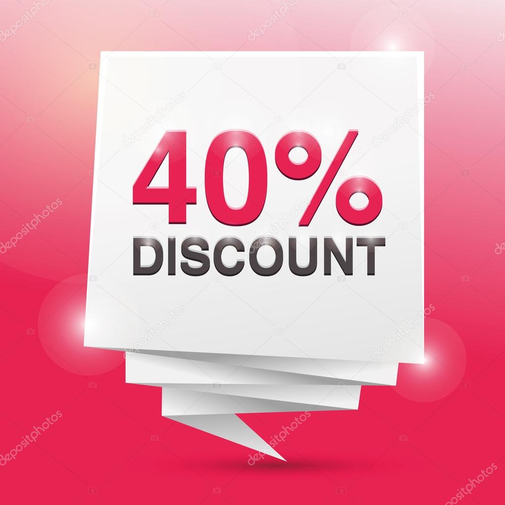 40% discount, poster design element