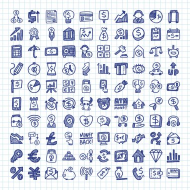 Doodle finansal simgeler