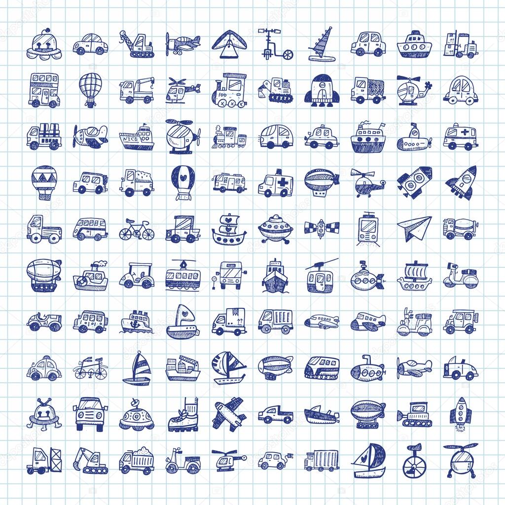 doodle transport icons