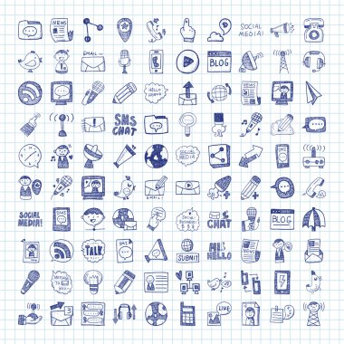 Doodle iletişim simgeler