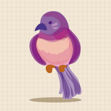 kuş karikatür tasarım öğeleri vektör