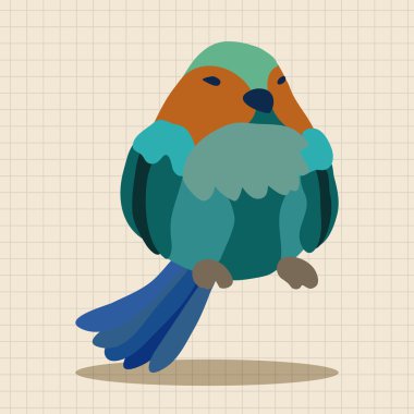 kuş karikatür tasarım öğeleri vektör