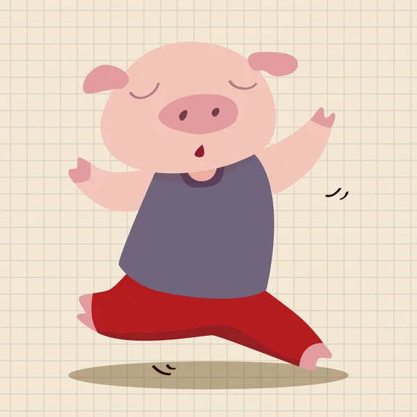 Animal Pig Cartoon Themenelemente — Stockvektor