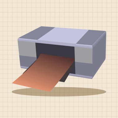 bilgisayar Tema yazıcı öğeleri vektör