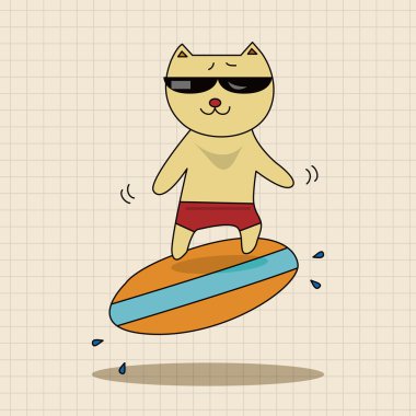 hayvan kedi yaz çizgi film Tema öğeleri