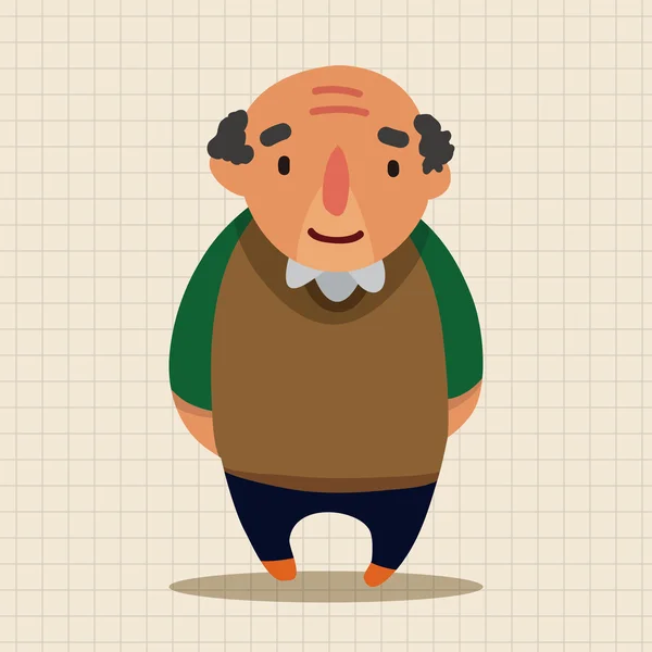 Familia abuelo carácter plano icono elementos fondo, eps10 — Vector de stock