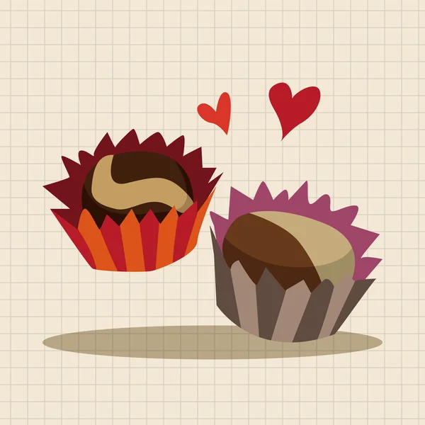 Día de San Valentín chocolate plano icono elementos backgtound, eps10 — Archivo Imágenes Vectoriales