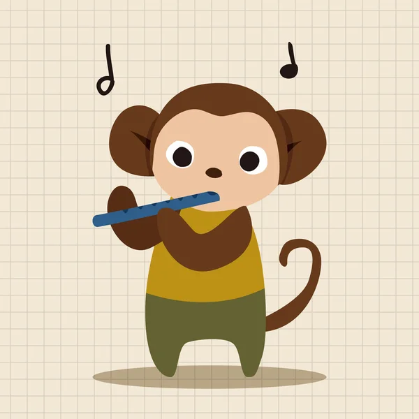 Музична тваринна мавпа плоский фон елементів значка,ep10 — стоковий вектор