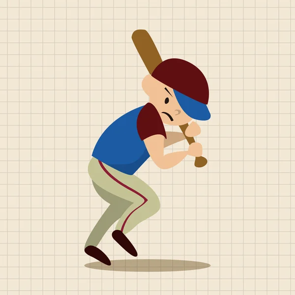 Deporte béisbol atleta plano icono elementos fondo, eps10 — Vector de stock