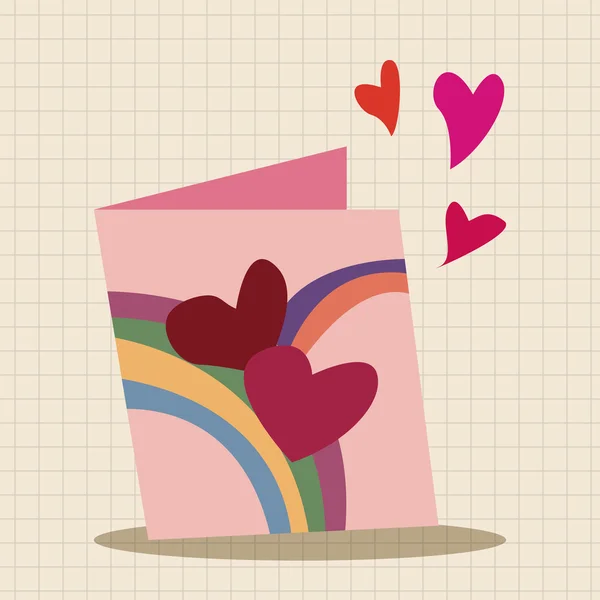 Valentine's day love letter flat icon elements background, eps10 — Image vectorielle