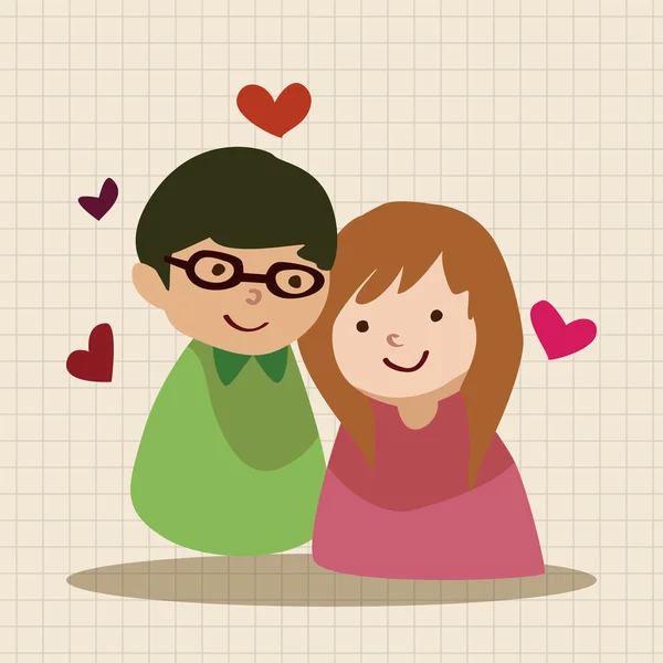 Valentine's day theme love couple elements vector — Stock Vector