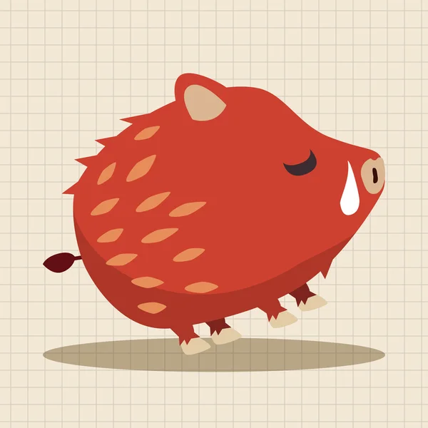 動物の野生の豚漫画 — ストックベクタ