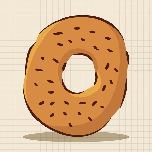 Comida rápida donut elementos icono plano, eps10 — Vector de stock