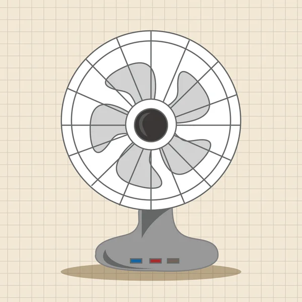 Appareils électroménagers thème ventilateur électrique éléments — Image vectorielle