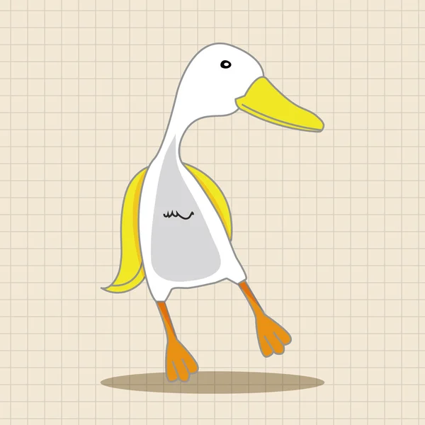 Djurens duck cartoon temaelement — Stock vektor