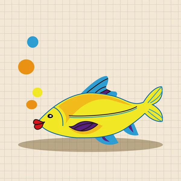 Vissen cartoon thema-elementen — Stockvector