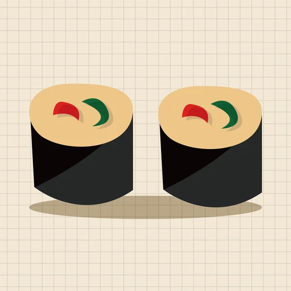 Elementos temáticos de sushi comida japonesa — Vector de stock