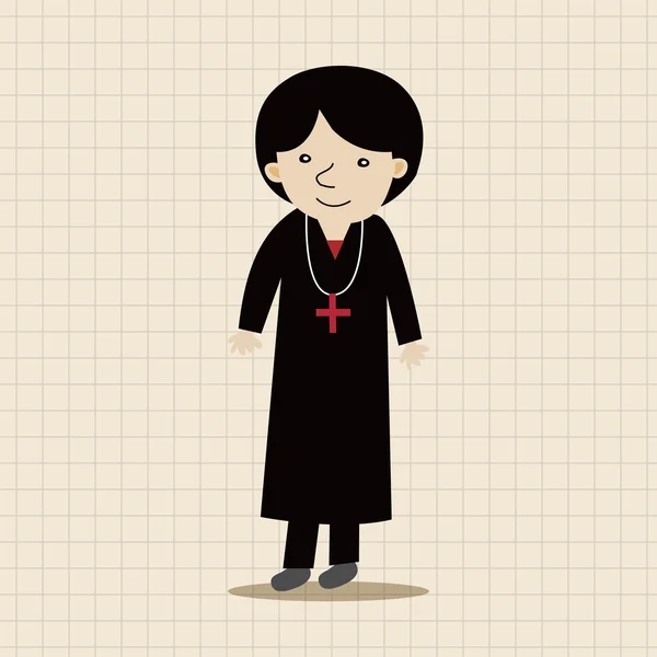 Pastor and nun theme elements vector, eps — стоковый вектор