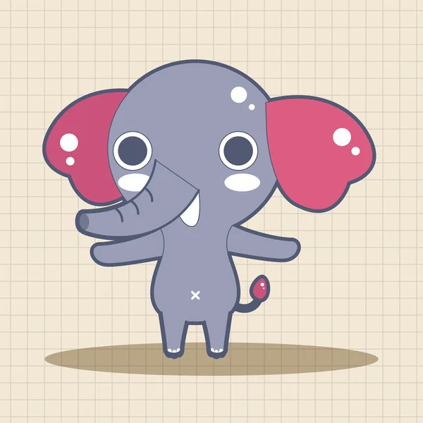 Animal éléphant dessin animé éléments thème — Image vectorielle