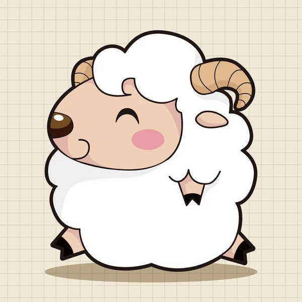 Animal Sheep Cartoon Themenelemente — Stockvektor