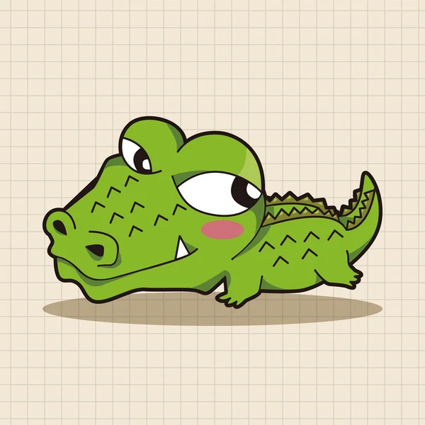 Zvířecí krokodýl karikatura téma prvky — Stockový vektor