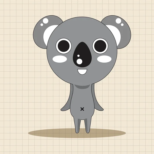 Animal koala cartoon elementos temáticos —  Vetores de Stock