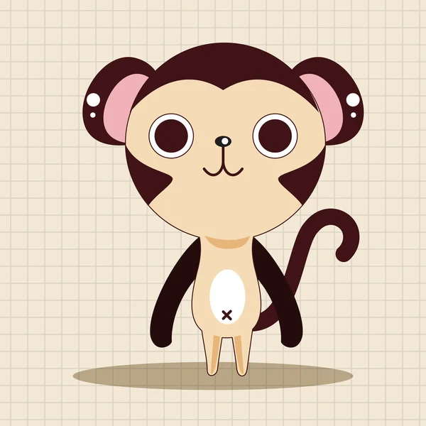 動物の猿の漫画のテーマの要素 — ストックベクタ