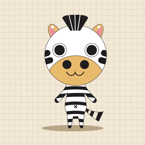 Animal Zebra Zeichentrickthema Elemente — Stockvektor