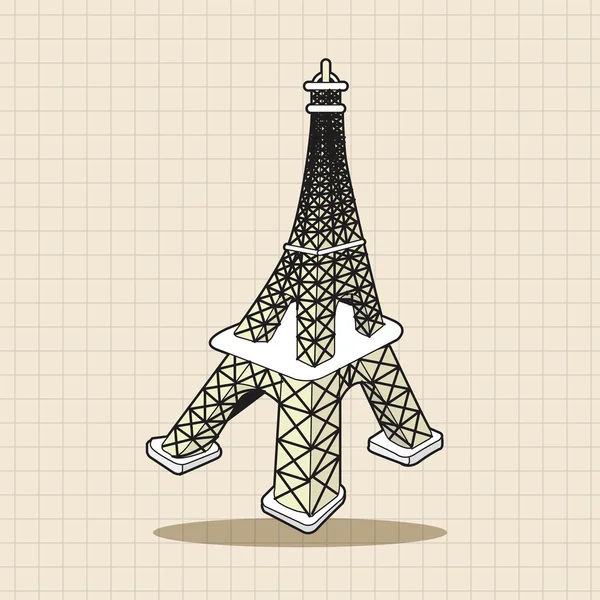 Eiffelturm thema elemente vektor, eps — Stockvektor