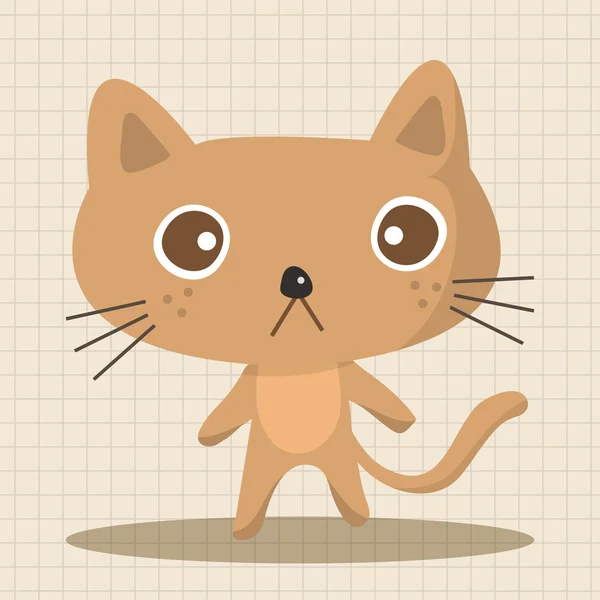 Animal gato cartoon elementos temáticos — Vetor de Stock