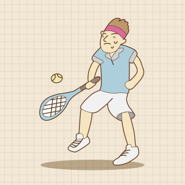 Tenis egzersiz Tema öğeleri vektör, eps