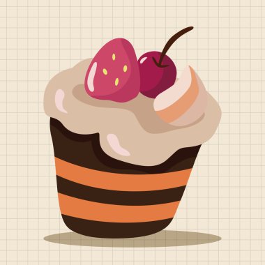 Dekorasyon kek Tema öğeleri vektör, eps10 simgesi öğesi