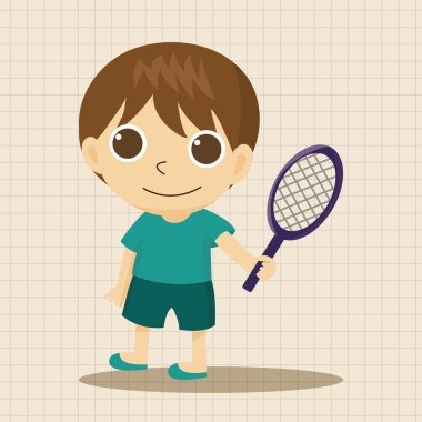 Tenis oyuncu Tema öğeleri simge öğesi