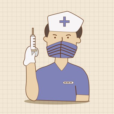 Hastane Tema hemşire öğeleri vektör, eps simgesi öğesi