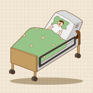 Hastane Tema hasta öğeleri vektör, eps simgesi öğesi